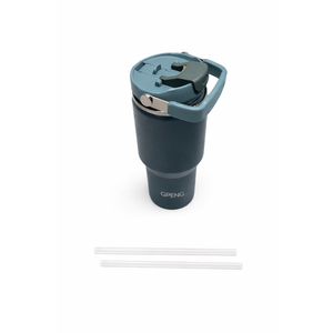 Gpeng 40 oz Tumbler with Handle, Water Bottles with Straw Lid, Insulated Stainless Steel Travel Mug Cup Holder Friendly, Keep Drinks Cold or Hot for 48+ Hours