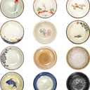 12 Pieces Japanese Sauce Dishes, 2 Oz Round Ceramic Side Dish Set, Small Seasoning Soy Dipping Bowl Plate for Sushi, Snack, Appetizer and Kitchen Prep, Assorted Color