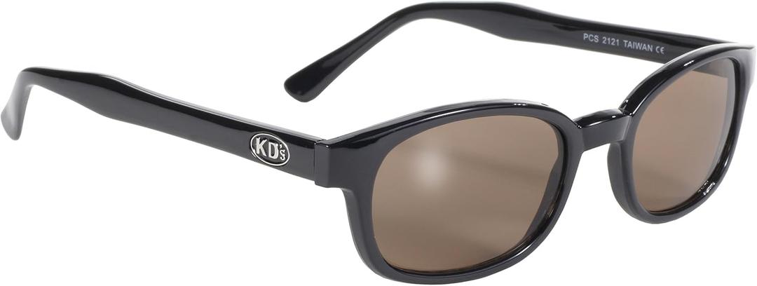Pacific Coast Original KD's Biker Sunglasses (Black Frame/Dark Brown Lens)