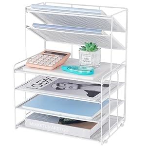 OPNICE 6-Tier Letter Tray Paper Organizer, Desk Organizers and Accessories, Desktop File Organizer, Office Desk Accessories for Office Supplies(Black)