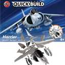 Airfix J6009 Quickbuild Model Airplane Kits for Adults & Kids - Harrier - Fighter Jet Plastic Model Kits, Block Building Sets, Snap Together Aircraft Models, Engineering Toys for Gifts