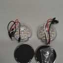 2PCS 17 LED Dual Revolution Watermelon Lights, Amber Turn Signal & Marker to Blue Auxiliary, Clear Lens & Stainless Steel Bezel for Freightliner, Peterbilt, Heavy Trucks & Trailers