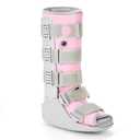 Tall Walking Boot for Broken Foot, Air Cam Walker Boot for Foot Injury, Sprained Ankle, Fracture Recovery, Grey Shell with Light Pink Lining Women Medium