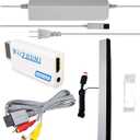 4 in 1 Wii Replacement Cables Set - AC Power Adapter, Wii to HDMI Converter, Wired Motion Sensor Bar and Composite AV Cable