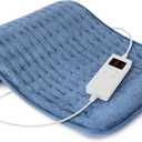 Heating Pad for Back, Heating Pad for Period Cramps with 6 Heat Settings & Timer, Portable Electric Heating Pads for Neck and Shoulders, Christmas Gifts for Women, Men, Blue (Blue-12x24 Inch)
