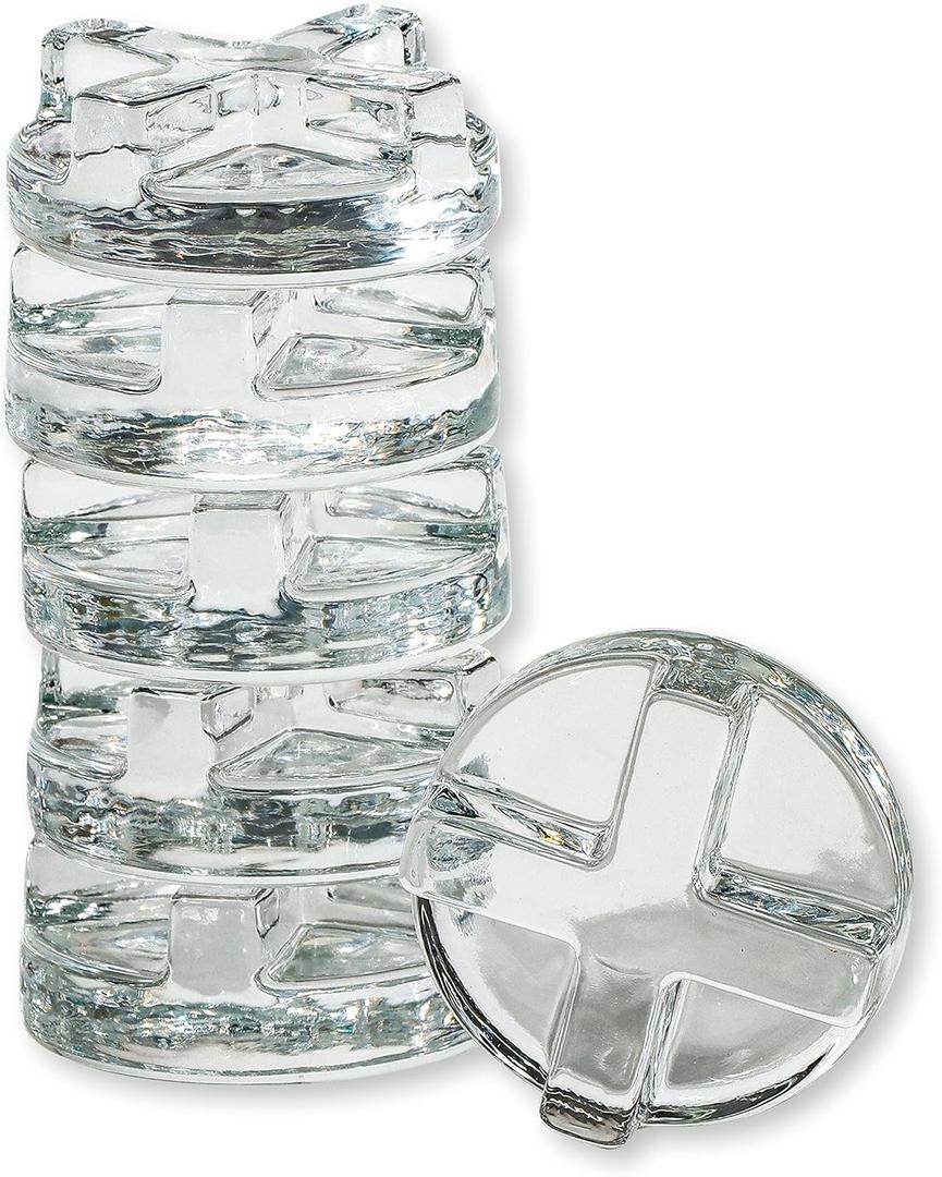 Trademark Innovations Glass Fermentation Pickling Jar Weights, Cross Grip Style (Set of 6)