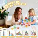 Montessori Dinosaur Toys for Toddlers, Preschool Education Toys for Ages 3 Boys Girls, Wooden Dinosaur Stacking Toys for Toddlers 3-5,Blocks Sorting & Balance Toy, Christmas Birthday Gifts