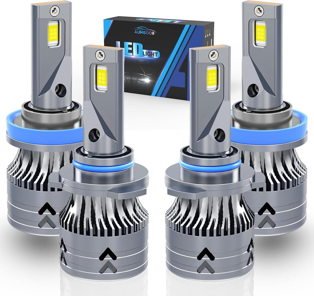 Upgraded 9005 H11 Light Bulbs Compatible for Ford Transit 150 250 350(2015 2016 2017 2018 2019), High & Low Beam Lights Set, 6500K White, Plug & Play, Pack of 4