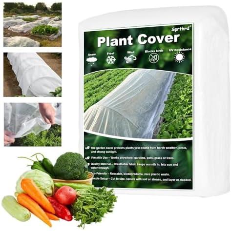 Sprthrd Floating Row Cover for Garden Plants 6.5 × 16.4 FT, 1.2oz Frost Protection Blanket for Cold Nights, Breathable Plant Cover for Spring Frost, Seedlings, Vegetables & Raised Beds