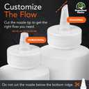 Homestead Choice 2-pack Plastic Squeeze Bottles for Sauces - 16oz Condiment Squeeze Bottles for Liquids - BPA Free Squirt Bottle with Cap - Ketchup, Syrup, Oil, Dressings, Honey & Arts and Crafts