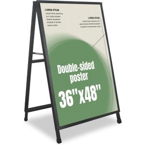 A Frame Sign 36x 48'' Sandwich Board Heavy Duty Double-Sided Sidewalk Signboard Folding Holder Outdoor Pavement Sign for Businesses Store Signs (Frame only),Black
