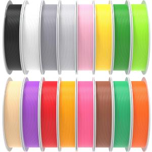 PINBALL PETG 3D Printer Filament 1.75mm High Precision Durable Strong Filament Mith Better Flow Dimensional Accuracy +/- 0.02mm Suitable for Most FDM 3D Printers 4 Kilograms Sixteen Colors