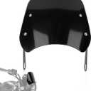 PSLER Motorcycle Front Universal Windshield Windscreen Wind Deflector Fairing Front Fly screen with Headlight Mounting Bracket Universal for Motorbike with 5"-7" Headlight Headlamp
