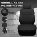 CAR PASS 3D Air Mesh Car Seat Covers Two Front Seats Only, Universal Seat Covers for Car Fit SUV,Vans,Sedan,Trucks, Breathable Automotive Interior Seat Covers Airbag Compatible (Black)
