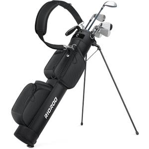 Golf Stand Bag, 3 Way Lightweight Par 3 Golf Bag Dividers Fits Up to 9 Clubs, Easy to Carry Pitch n Putt Golf Bag for Driving Range and Executive Courses