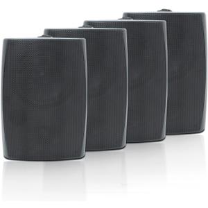 STUDIOFINIX 6.5 Inch Outdoor Speakers Wall-Mounted 800W - Waterproof and High-Performance Audio Solution for Indoor/ Outdoor, Home, Patio, Garden, Backyard(4 Passive Speakers Bundle/ Black)