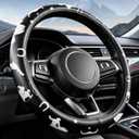 Octomo Steering Wheel Cover, Western Cowboy Pattern PU Fit 14.5-15 Inch