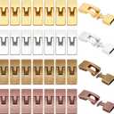 PandaHall 32 Sets 10mm Leather Cord End Clasp 4 Colors Tibetan End Lock Rectangle Jewlery Clasps for Bracelet Necklaces Jewelry Making