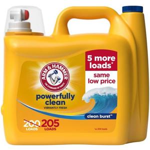 ARM & HAMMER Liquid Laundry Detergent, Powerfully Clean, Clean Burst Scent, More Loads, 205 Loads, 205 Fl Oz