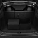 car organizers and storage for SUV,trunk organizer for sedan, leather foldable sleek box with lid,collapsible cargo bins, tool accessories containers,Collapsible Suede velvet (22 inch Covered)
