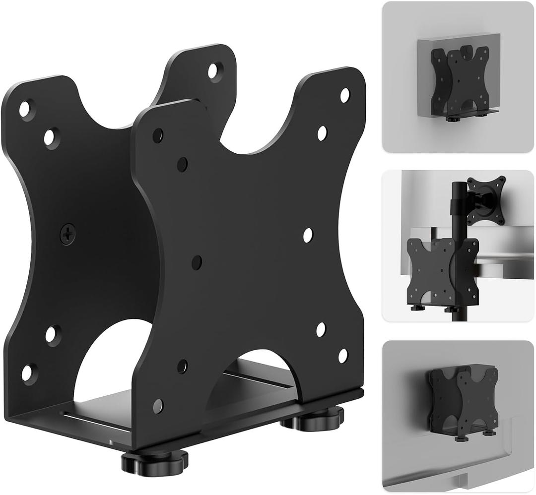 Adjustable Thin Client Mini PC Vesa Mount to Wall, Under Desk, Attached to Monitor Arm and Stand Pole for HP, Dell, Bosgame Ryzen 5, GMKtec K11, Bmax B3, KAMRUI E3B, NUC, Mac mini and Small CPUs