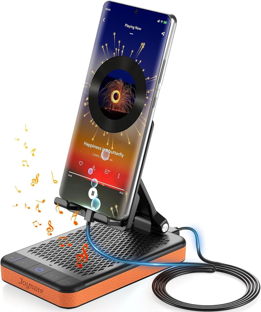 Gifts for Men and Women, 5000mAh Charging Phone Stand with Bluetooth Speaker Valentines Day Gifts for Him Foldable Phone Holder Birthday Gift for Husband,Wife,Dad,Mom,Teens