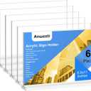 Acrylic Sign Holder 11x8.5 Horizontal Double-Sided Plastic Display Sign Holder for Table Menu, Flyer, Office Acrylic Sign Holer 6 Pack