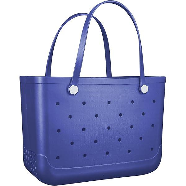 GBB Beach Bag Lightweight Rubber Tote Bag Large Waterproof Tote Bag Washable Outdoor Bags Durable Open Handbag for Travel, Large