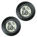 2 Pack Mini Digital Hygrometer Gauge Indoor Thermometer, LCD Monitor Temperature Outdoor Humidity Meter for Greenhouse Jars Incubators Guitar Case, Fahrenheit () or Celsius()