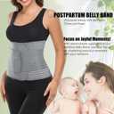 MAMODY Postpartum Belly Wrap, Postpartum Belly Band, Abdominal Binder (Polyester Made with Bamboo Charcoal Fiber),S/M (Gray, S)