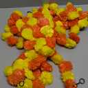 5Pcs Marigold Garland for Decoration,5 Feet Artificial Marigold Flowers Diwali Decorations for Home, Orange and Yellow Artificial Marigold Heads for Diwali Party, Indian Weddings, Halloween, Wreath