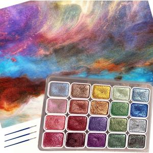 Watercolor Paint Set - Multiple Color Options with Pearlescent Effect, Portable Design, Easy to Mix, Environmental Protection Material, Widely Applicable for Art Enthusiasts, Perfect for Water Color Paint Sets (Pearly lustre - B)