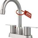 Brushed Nickel 2-Handle Bathroom Sink Faucet with 360 Degree High Arc Swivel Spout - Centerset 4 Inch Vanity Faucet for RV & Lavatory