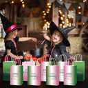 24pcs Halloween Witch Theme Birthday Party Bags Pink and Green Party Supplies Halloween Party Favor Birthday Candy Treat Bags Witch Princess Party Favor for Kids Baby Shower