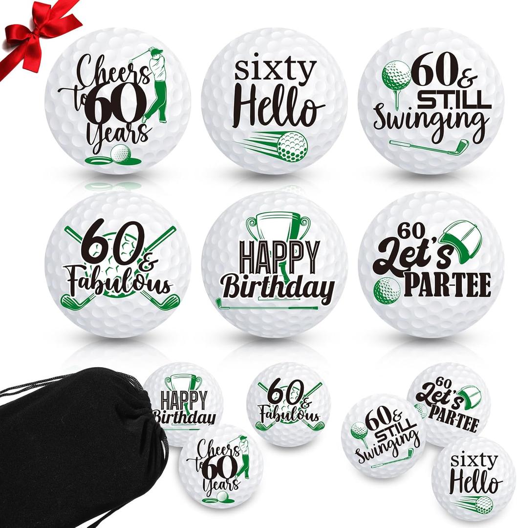 6 Pcs Birthday Golf Balls Gift Funny Golfer Gift Set Professional Practice Ball for Men Golfers Happy Birthday Golf Ball Accessories for Men, Women & Kids