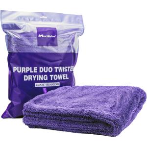 Maxshine 24" x 36" Universal Purple Duo Twisted Microfiber Towel (1200GSM)  Large, Plush, Rinse-Free Double-Sided Drying Towel  Super Absorbent Microfiber for Drying