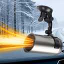 Car Heater, 12V Portable Car Heater that Plugs into Cigarette Lighter, Defroster for Car Windshield, 2 in 1 Heating & Cooling Fast Heating Defrost Defogger with Suction Holder