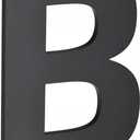 uxcell 3D House Letter (B), 2.48 Inch Acrylic Self Adhesive Modern Mailbox Numbers for Home Door Hotel Address Sign, Matte Black