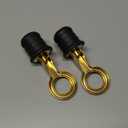 Boat Drain Plug - O-Handle Snap Plug, Brass/Stainless Steel, Rubber
