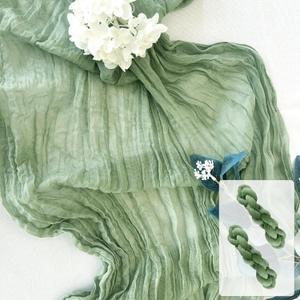 2 Pack Cheesecloth Table Runner 10Ft Gauze Table Runners Sage Green Cheese Cloths Table Runner for Wedding Baby Bridal Shower Decorations Birthday Party Disposable Table Skirts