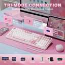YUNZII B98 PRO QMK/VIA Wireless Mechanical Gaming Keyboard,96% Layout with Numpad and Cute Cat Knob, BT/2.4G/USB-C,Linear Switch Hot Swap Gasket,RGB for Win/Mac (Pink, Milk V2 Linear Switch)