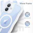 for iPhone 17 Case for Women Girls,Compatible with MagSafe,Camera Control,Full Camera Protection, Cute Wave Magnetic Phone Case for iPhone 17,Frosted Clear