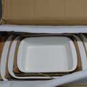 LE TAUCI Deep Casserole Dishes for Oven, 13.7x9.6 Ceramic Baking Dish Set with Roasting Racks, Large Lasagna Pans with Handles, Rectangular Bakeware as Gift for Mom, White (4.6QT/3.0QT/1.6QT), Set of 3