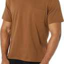 Amazon Essentials Men's T-Shirts, Short-Sleeve Crewneck Pocket, Cotton, 1-Pack (X-Large, Brown)