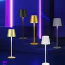 2-Pack Gold RGB Cordless Table Lamp, 5200mAh RGB 8 Modes & Touch Control Rechargeable Battery Desk Lamp, IP54 Waterproof Outdoor Table lamp for Bedroom/Outdoor/Restaurant/Camping/Bars(Gold)