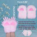 Christmas Reindeer Antlers Headband,Tail,Paws,Face Stickers, Halloween Festival Parties Dress up (Bunny White)