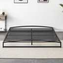 GAOMON Low Bed Frame Queen Size, 6 Inch Heavy Duty Metal Platform Queen Bed Frame with Arch Design, Easy Assembly, Strong Bearing Capacity, Under Bed Storage, No Box Spring Needed - Black