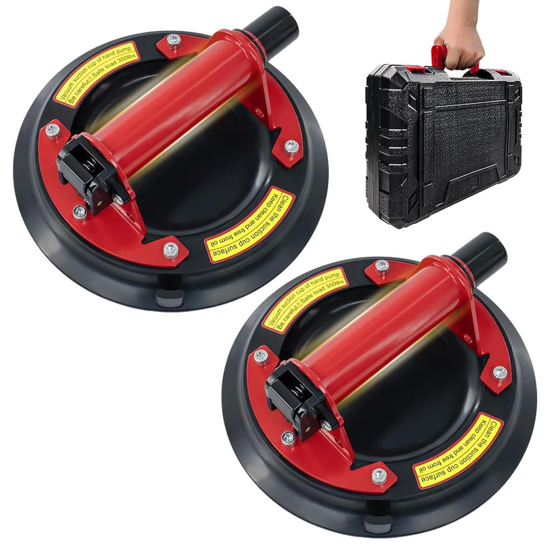2 Pack 8"Suction Cups for Glass,Heavy Duty Glass Suction Cups to Lift Large Glass,Max Load 880lbs Window Suction Cups,Powerful Industrial Tile Suction Cup Tool for Lifting Glass,Tile, Granite