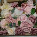 AGIRL Rose Artificial Flowers Combo Fake Flowers Pink Roses Silk Flowers with Stems for DIY Bridal Wedding Bouquets Centerpieces Arrangements Table Party Baby Shower Home Decor (Champagne Pink)