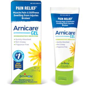 Boiron Arnicare Gel for Relief of Joint Pain, Muscle Pain, Muscle Soreness, and Swelling from Bruises or Injury - Non-greasy and Fragrance-Free - 2.6 oz